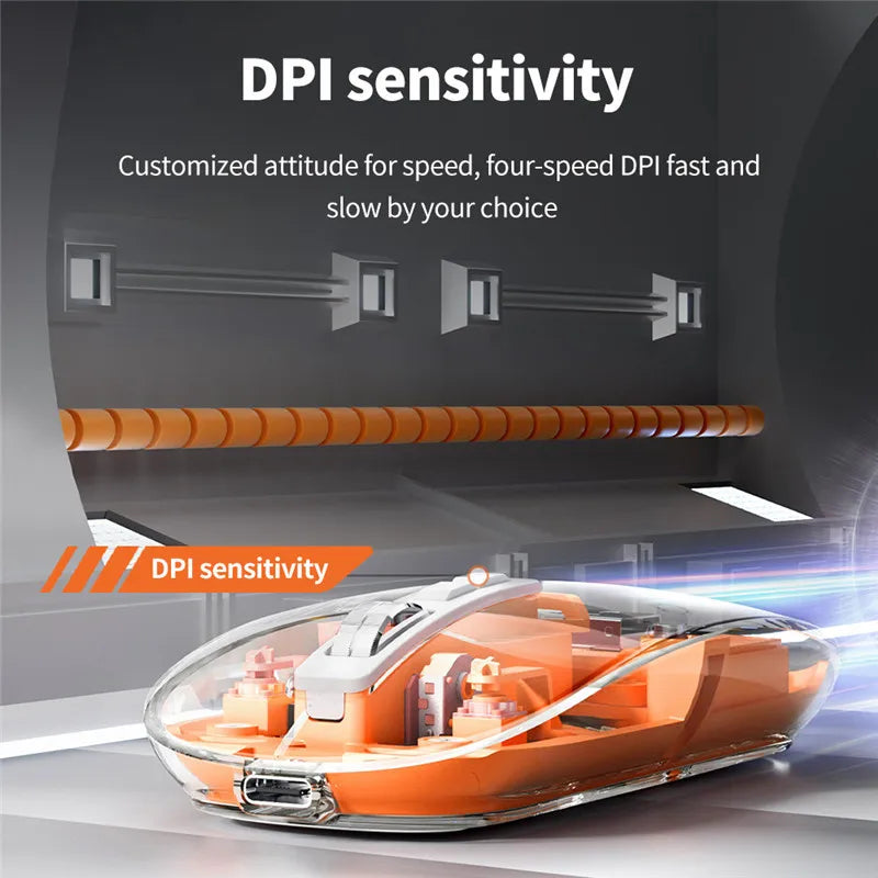 Transparent Wireless Mouse w/ Bluetooth and 2.4ghz